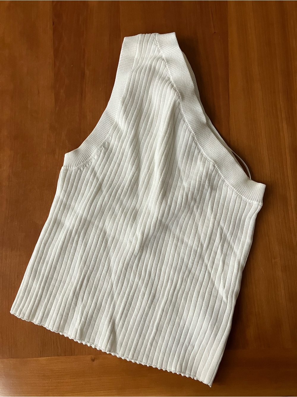 Zara Ribbed One-Shoulder Knit Tank